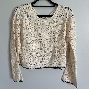 Zara contrast crochet top